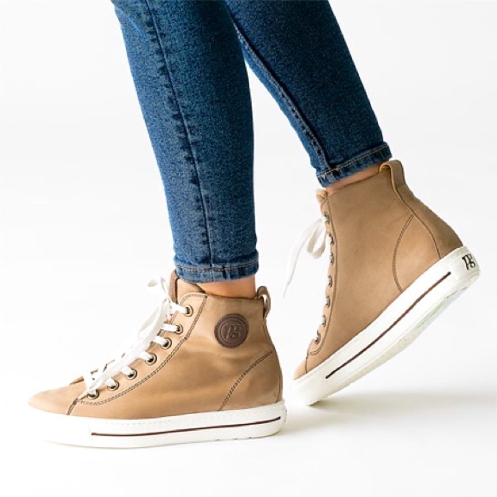 NEW Paul Green Kara Alpaca Fango Nubuck High Top Sneakers Size 11.5